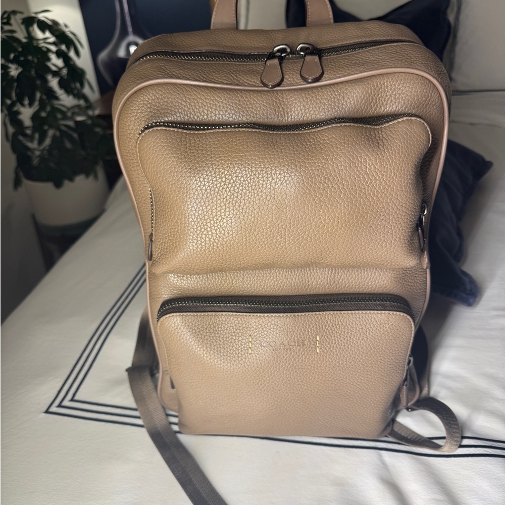 Leather Coach Gotham Backpack in Tan/Stone Color - Picture 7 of 16